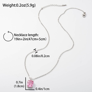 Colgantes de Cadena con Dijes de Latón Geométricos de Lujo Personalizados al por Mayor, Chapados en Oro de 18K con Circonita, para Collares de Mujer - Product Image 6