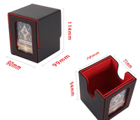 Étui vertical en cuir PU pour cartes TCG, design à double fenêtre, capacité de rangement de plus de 100 cartes pour jeux de société