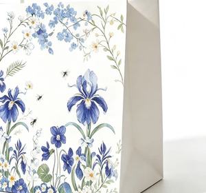 Promotion Eco-Friendly custom flower carry paper <b>bag</b> <b>large</b> capacity <b>bags</b> with ribbon handle for bouquet - Product Image 3