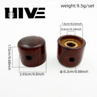 HIVE Electrowood Guitar Volume Tone Control Knobs Made Cocoa Puro Wood Rosewood Ebony Touch Wooden Potentiometer Caps Knob