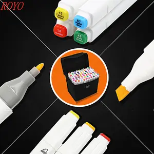 30/60 Color Markers Double-headed Square Pen Holder Student Painting Set  Alcohol Oily Quick-drying Watercolor Marker - AliExpress