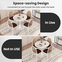 Table à manger ronde blanche 80cm Table tulipe pour 2-4 personnes avec dessus de table en MDF et base sur pied