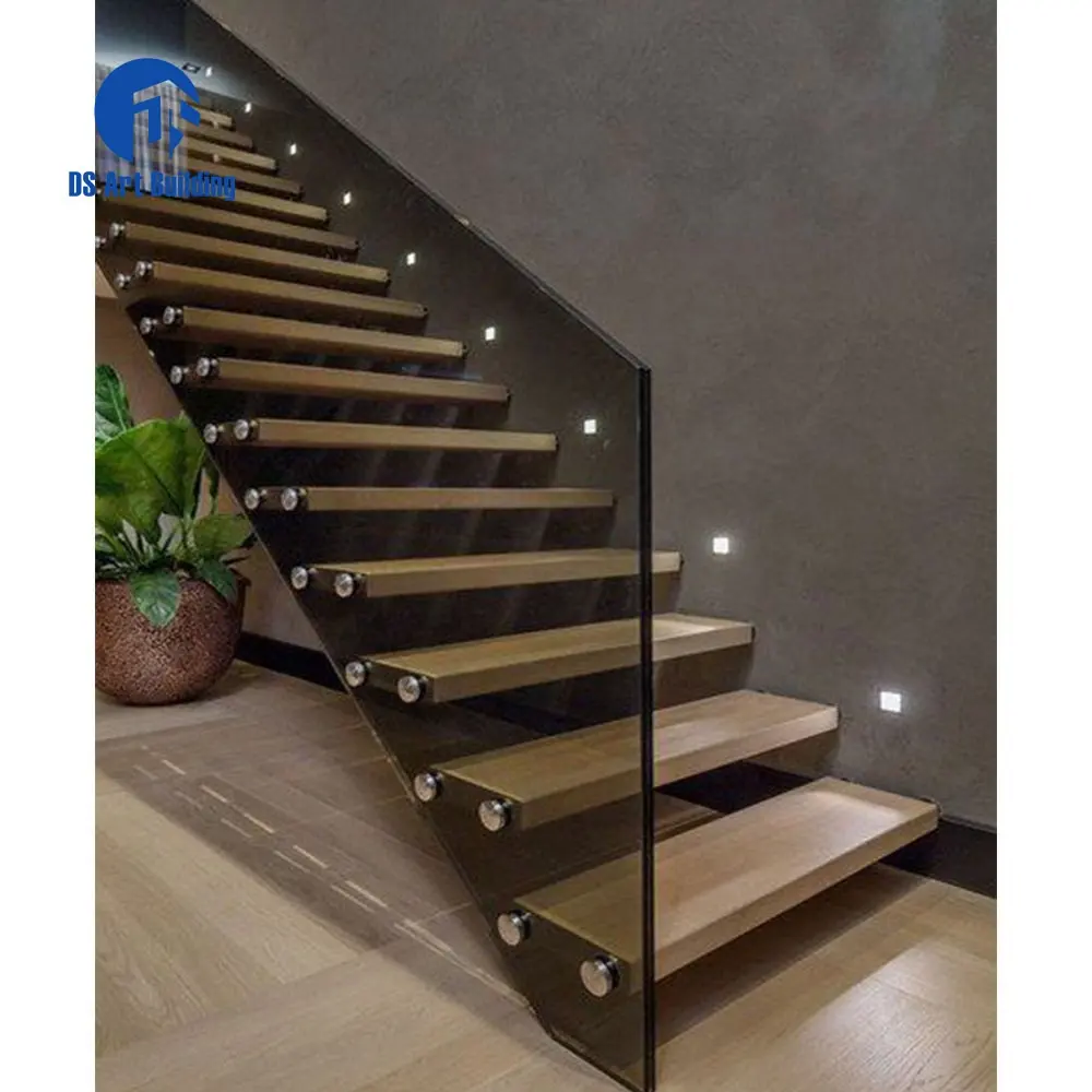 DS Outdoor metal steel stair stringers thick solid wood steps folding stairs lowes