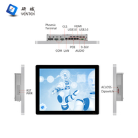 Panel industrial de montaje en pared de fabricación de 15 pulgadas PC 5 LAN POE 4 COM HMI resistente-20 ℃ ~ 60 ℃ Temperatura de funcionamiento Panel industrial PC