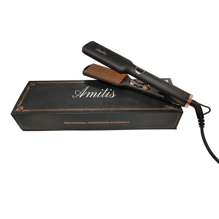 Amitis Amazon Floating Plate Hair Straightener Professional Fast Heat Flat Iron Electric Color Box Customized LCD Titanium 35W