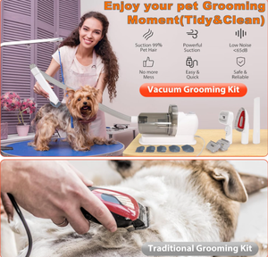 Kit de toilettage pour <span class=keywords><strong>chien</strong></span> le plus vendu avec aspirateur, aspirateur de toilettage tout-en-un pour chiens et chats, tondeuse à poils pour animaux à faible bruit, <span class=keywords><strong>brosse</strong></span> anti-chute de poils - Product Image 2