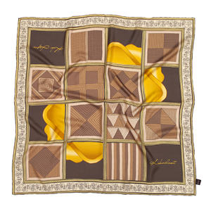 وشاح حريري مربع مطبوع بشعار مخصص على الوجهين من حرير التوت الفاخر للنساء - Product Image 1