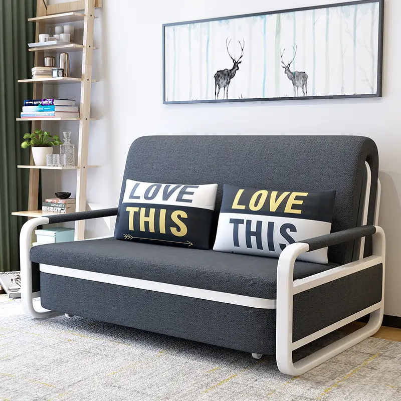 Living Room space saving furniture Large Storage Recliner Sofa Loveseat Grey Fabric pull out sofa beds