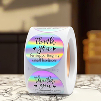 Stiker PET Perekat Kustom Logo Hologram 3D Tahan Air Grosir, Label Gulung Terima Kasih untuk Penggunaan Kosmetik, Lipstik & Parfum