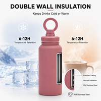 Botella de Agua de Acero Inoxidable de 32oz al por Mayor con Tapa Magnética para Soporte de Teléfono, Boca Ancha y Antiderrames, Ideal para Sets de Regalo Promocionales