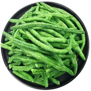 Low temperature vacuum fried VF vegetables dried green beans crisp delicious snacks