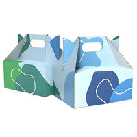 Op Maat Gemaakte Milieuvriendelijke Bedrukte Kraft-Gevel Gegolfd Fruit Mailer Doos Met Handvat En Doorzichtig Venster Voor Voedselcadeauset Verpakking