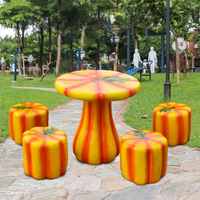 Ensemble table et chaises Y214 pour café, confiserie, crèmerie – Chaises de loisirs intérieures/extérieures en fibre de verre, tabourets modernes en forme de cône pour bureau d'attente
