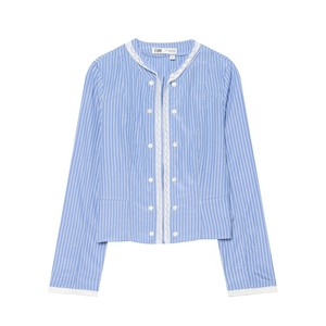 PB&ZA Damen 2026 Herbst Neue Mode Lässige Gestreifte Popeline-Spitzenblusen Vintage Langarm Damenhemden Mantel Blusas Schicke Oberteile - Product Image 1