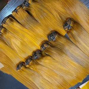 Vente en gros paquet de cheveux trame droite de couleur naturelle cuticule vierge alignée extensions de cheveux humains bruts doublement étirés - Product Image 4