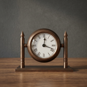 Vintage <b>Battery</b> Operated <b>Mechanical</b> Table <b>Clock</b>-Antique Desk <b>Clock</b>-Decorative Retro Aluminum Table <b>Clock</b> with Modern Design - Product Image 1