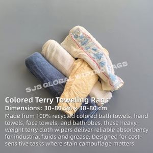 Trapos de Toalla de Colores Reciclados, 100% Algodón, Paños de Limpieza Industriales para Máquinas, Alta Absorción para Limpieza - Product Image 2