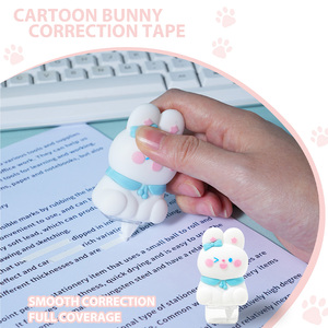 Bộ văn phòng phẩm 7 món bao gồm hộp bút chì, gọt bút chì, băng chỉnh sửa, Sổ ghi chép keo rắn, Hoa Văn Thỏ trung tính - Product Image 6