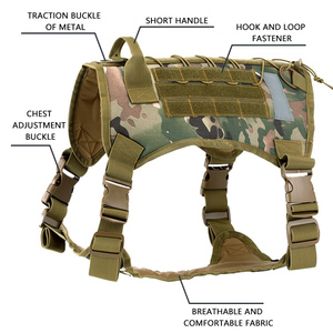 Harnais Tactique Personnalisable pour <span class=keywords><strong>Chien</strong></span> – Ensemble Réfléchissant d'Entraînement pour Grands Chiens, <span class=keywords><strong>Sac</strong></span> à <span class=keywords><strong>Dos</strong></span> de Service en Polyester Solide pour la Marche - Product Image 4