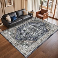 Tapis moderne à motifs floraux, fabriqué à la machine, multicolores, en polyester, imperméable, écologique, pour salon