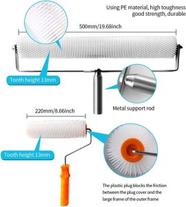 Набор базовых инструментов для нанесения самовыравнивающегося цементного покрытия на полы: для эпоксидных, бетонных и терраццо покрытий, с шипованным валиком, шипованными накладками и кельей - Product Image 2