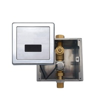 Chasseur d'eau mural infrarouge sans contact pour urinoir, en acier inoxydable, avec LED et batterie, pour toilettes automatiques