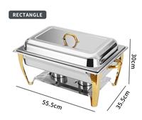 Plat de service rectangulaire en acier inoxydable pour buffet, chauffe-plats professionnel pour hôtels, restaurants et traiteurs - Vente en gros usine
