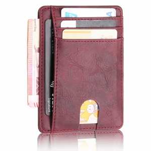 Portefeuilles en cuir anti-RFID, porte-cartes de crédit, fins et minimalistes, pour poche avant, pour hommes et femmes, cadeaux promotionnels personnalisés - Product Image 6