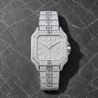 Montres pour hommes serties de diamants Moissanite VVS1, qualité haut de gamme, 40 mm, verre saphir étanche, montre-bracelet automatique mécanique