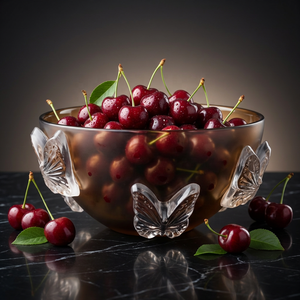 Bol en verre artisanal avec motif papillon sculpté, vaisselle décorative moderne de luxe pour la décoration intérieure, mariage, fête, cristal - Product Image 6