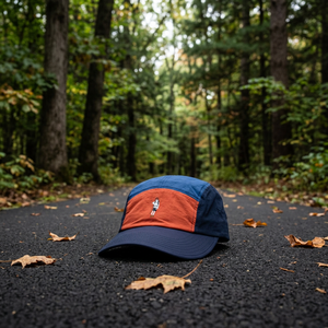 Casquette de camping à visière courte en nylon à séchage rapide, 3 tons, 5 panneaux, avec logo brodé personnalisé, couleur contrastante et passepoil à carreaux, pour la course à pied, Gorras - Product Image 1
