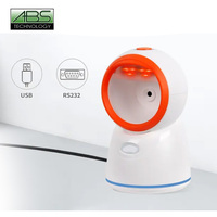 Lecteur de codes-barres 2D de bureau ABS 3803 pour supermarchés, éclairage LED, interfaces USB/COM/RS-232, options noir/blanc, capteur CMOS, en stock