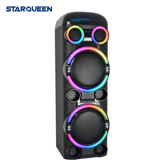 Latest Private Model FG210-30 Dual 10 Inch TWS Wireless Sound Box Wooden Tower Speakers 120W Outdoor Speakers