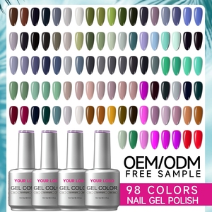 Esmalte de Uñas en Gel de 15 ml, 98 Colores, Sin HEMA ni TPO, Muestra Gratis, Servicio de Impresión de Etiquetas Personalizadas OEM, para Salón de Belleza - Product Image 1