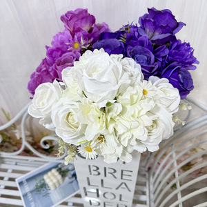 Flores Queyiyi, Rosas Artificiales de Seda, 10 Cabezas, Decoración para Bodas, Colores Primaverales, Hechas a Mano - Product Image 3