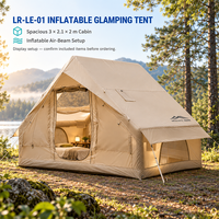 Tente de camping gonflable de luxe 3x2.1x2m, imperméable, en Oxford 420D, pour le glamping en plein air, installation facile