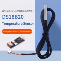 Ds18b20 para Módulo de Sensor de Temperatura del Agua Digital, Sonda Impermeable, Antiaceite, Antiinterferencias, Compatible con ESP32 Mind+