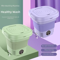 Mini machine à laver pliable portable, stérilisation à la lumière bleue pour sous-vêtements, chaussettes, vêtements de bébé, dortoir, voyage