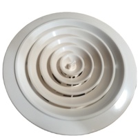 Grille de plafond ronde en plastique pour système de CVC, diffuseur de plafond rond en ABS