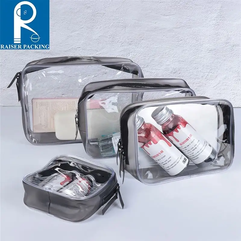 Transparent Clear PVC Beauty Bag Makeup Organizer PVC Clear Cosmetics Case Bag Waterproof Blanket Transparent PVC Zipper Bag