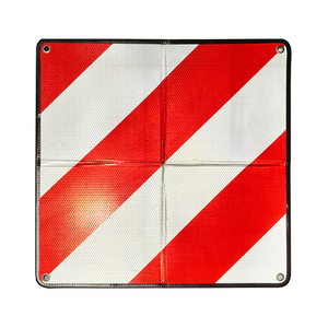 Placa Reflectante Diagonal <span class=keywords><strong>Roja</strong></span> y Blanca para Vehículos, Estándar de Italia y <span class=keywords><strong>España</strong></span>, de Aluminio Rayado, Señal de Advertencia para Portabicicletas - Product Image 3