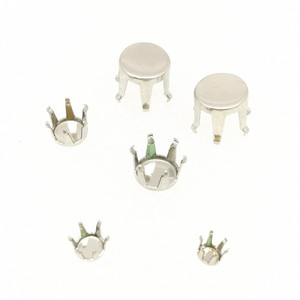 Pendentif en acier inoxydable de taille multiple, rond et <span class=keywords><strong>blanc</strong></span> à six griffes, avec base en cristal et strass incrusté de zircons pour la fabrication de bijoux de bricolage. - Product Image 2