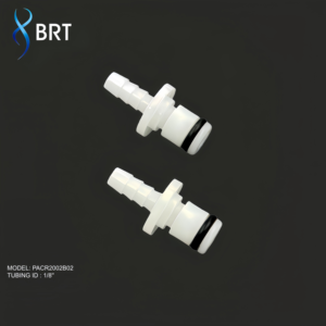 Raccords rapides en plastique certifiés ISO pour flexibles de 1/8'' avec valve intégrée, compatibles avec les bandes BFR et les raccords rapides CPC - Product Image 1