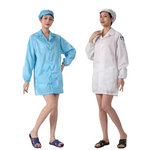 100 polyester washable clean room overalls dust free clothes esd clothes antistatic garment for cleanroom