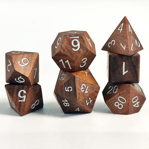 ไม้บีชแอฟริกันไม้ชิงชันไม้จันทน์สีธรรมชาติ7 in 1ลูกเต๋าไม้หลายเหลี่ยม DND ของขวัญไม้ - Product Image 5