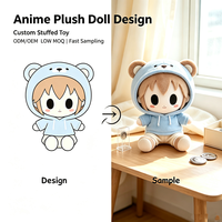 Figurine en peluche de personnage d'anime ODM OEM, tenue à capuche amovible, jouet mascotte personnalisé, jouet en peluche humanoïde en tissu doux pour licence IP