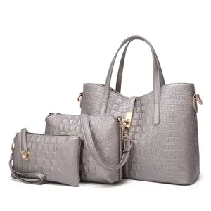Manufacturers Fashion 3 pcs Purse Set Handbag Pu Leather Lady Hand Bag For Women