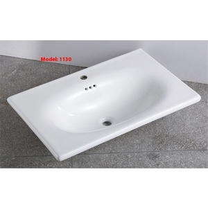 Nouveau lavabo de table <span class=keywords><strong>intégré</strong></span> en pierre rectangulaire <span class=keywords><strong>avec</strong></span> <span class=keywords><strong>réservoir</strong></span> à main pour évier d'hôtels et de salles de bains - Product Image 3