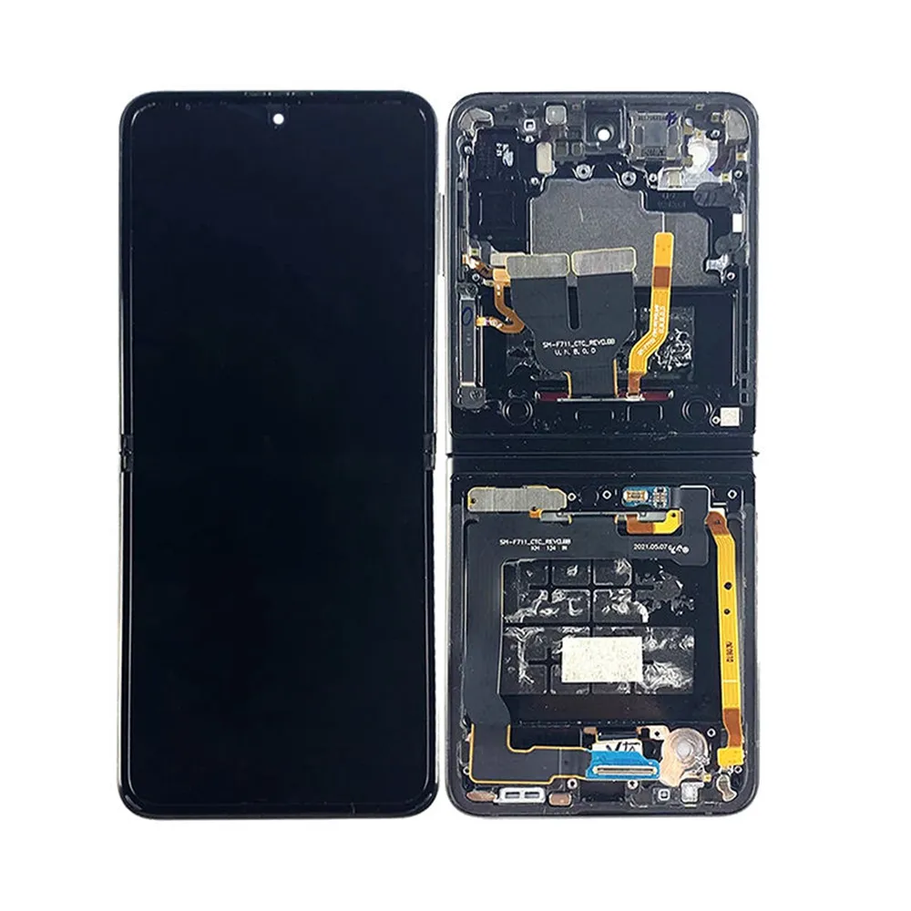 หน้าจอสัมผัส Lcd Pantalla สำหรับ Samsung Z Flip 3 4,พับได้ถูกที่สุดหน้าจอสัมผัสสำหรับโทรศัพท์มือถือ Oem
