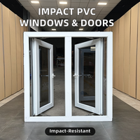 2x2m 충격 방지 PVC 창문 및 문 스윙 스타일 수평 개폐 패턴 허리케인 저항 플라스틱 프레임 롤러 블라인드 유리